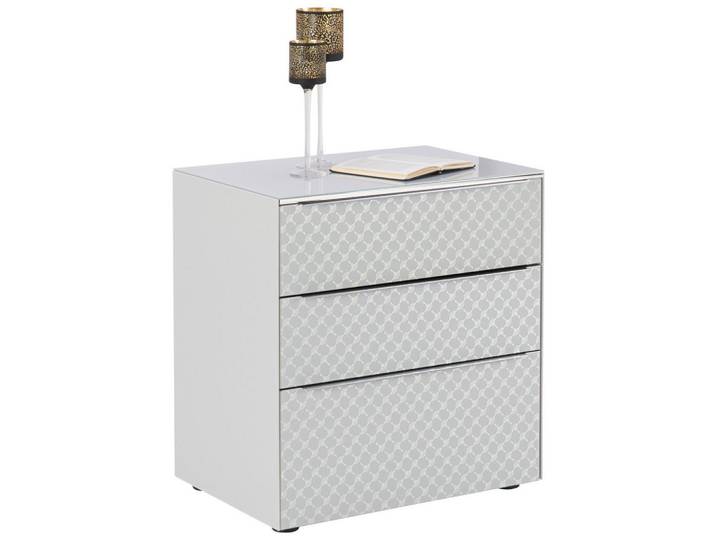Joop! Nachtschrank Posh, Hellgrau, Glas, 3 Schublade(n) Schubladen, 58x62.5x40 cm, Goldenes M, BQ - Bündnis für Qualität, Made in Germany, Typenauswahl, Soft-Close-System, Schlafzimmer, Nachttische