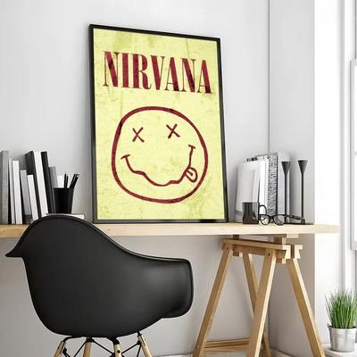 Uplift Essentials Nirvana Rock Band Canvas Poster Crease Free & Waterproof Painting Calligraphy For All Space Wall Decor style 10 11.8 X 15.7 In (30x40cm)