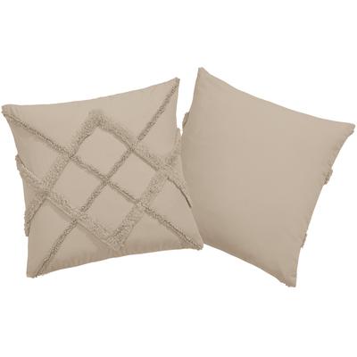 Dekokissen OTTO HOME "Monnia, 2er-Set, 3D-Struktur-Kissenhüllen ohne Füllung", grau (taupe, unifarben), B:40cm L:40cm, Baumwolle, Dekokissen_Sitzkissen_Kissenhüllen, unifarben, Kissenhüllen ohne Füllung mit Reißverschluss, 2 Stück