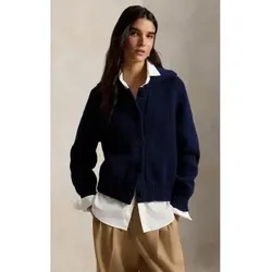 Polo Ralph Lauren für Damen. 211B17759001 Cardigan aus marineblauer Baumwollmischung (S), Lässig, Baumwolle