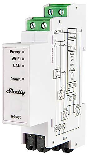 Shelly Pro 3EM 120A v2, 3 Phasen WLAN + LAN Energiemessgerät