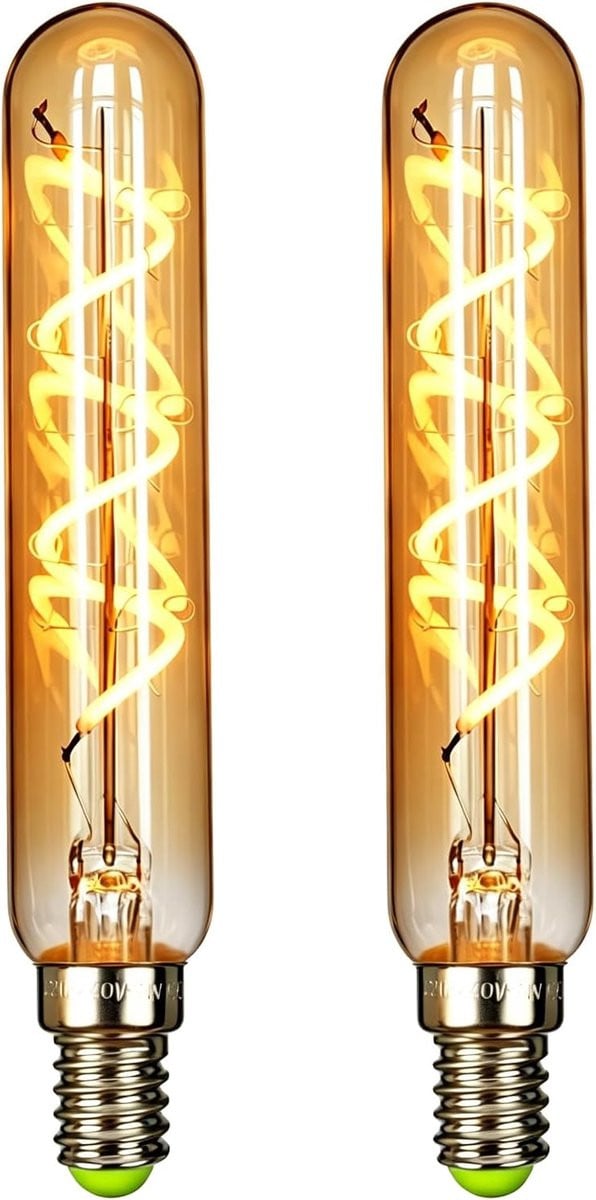 2-Pack Vintage LED Filament Lampen 3W Dimbaar 2000K E14 Kleine Buis Edison Decoratieve Lampen