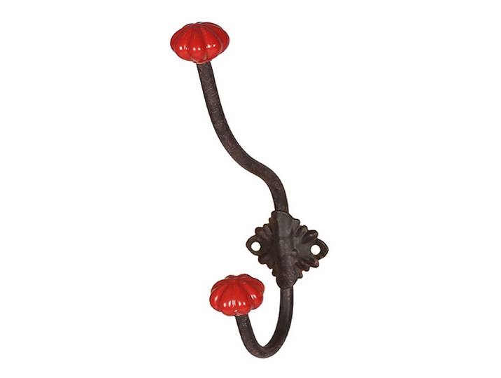 Patère Ansis 5 x 23 x 8cm Marron/Rouge/Rouge