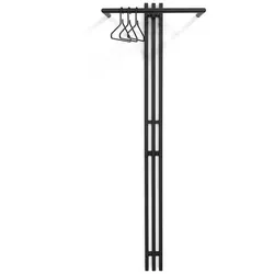 Metall Garderobenpaneel in Schwarz 190 cm hoch
