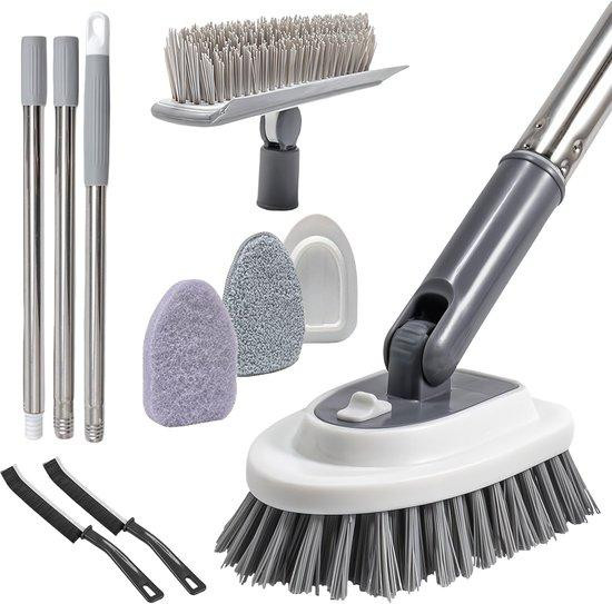 Benza Ibenzoa 3-in-1 Telescopische reinigingsborstel met 4 verwisselbare koppen, 38-110 cm