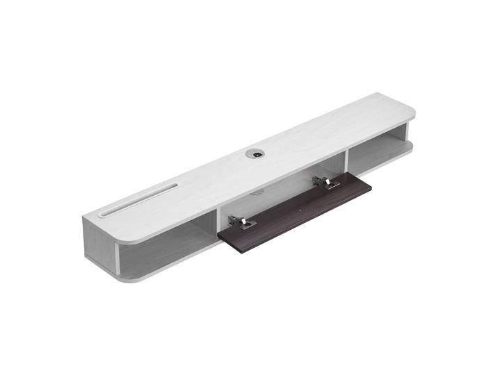 Meuble TV flottant SucceBuy avec support mural, centre de divertissement avec trou pour câbles, étagère TV flottante avec armoire de rangement pour lecteur DVD