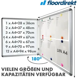 Master of Boards, Informationsschild, Schaukasten PremiumMaster of Boards, AcrylglasTür, Für 6 x A4