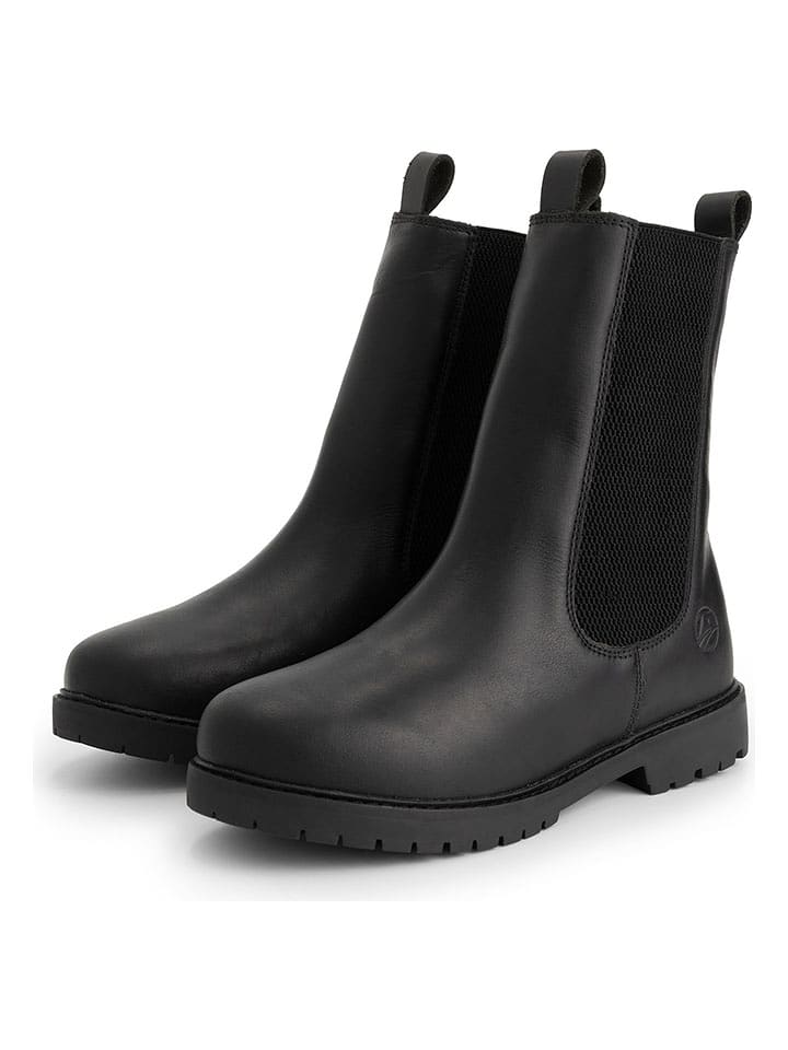 TRAVELIN' Leder-Chelsea-Boots "Herning" in Schwarz - 36