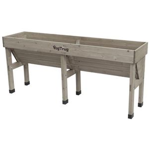 VegTrug Hochbeet Wall Hugger, aus Zedernholz, 183 x 46 x 80 cm, 310 Liter, grau