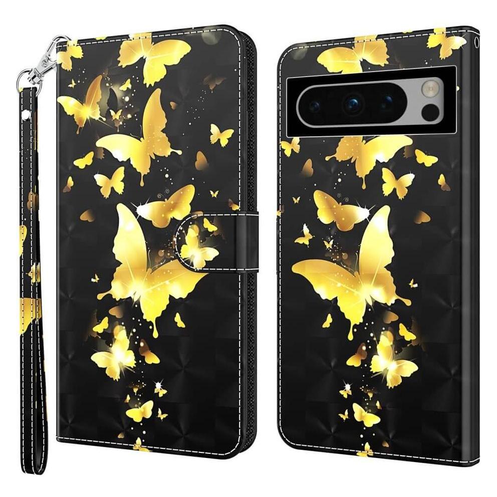 Cover-Discount Google Pixel 8 Pro - Etui Glitzer Effekt Schmetterling gold (Google Pixel 8 Pro) (660144776F)