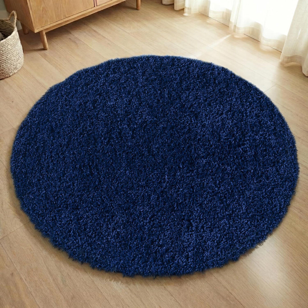 Ruglenza Home Galaxy Shaggy Area Rug Navy 120 x 120 cm