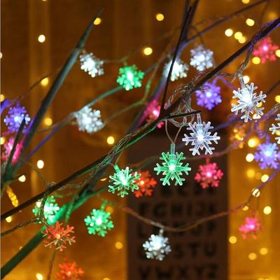 Snug & Styled USB Snowflake String Lights 3M LED Christmas Garland For Indoor & Outdoor Holiday Decor colorful Light