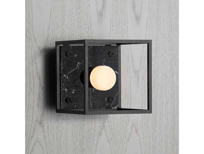 Buster + Punch Wandleuchte Caged Wall small, dimmbar, schwarz, für Flurbereich, Metall, Modern