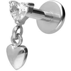 Titan Labret mit Innengewinde 2 HERZEN