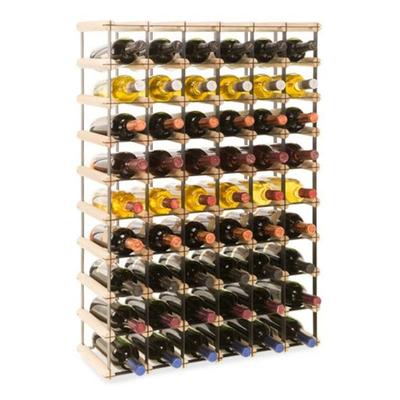PROREGAL Modulares Weinregal VINOTECA MOD METAL | HxBxT 92,5x62,5x24,5cm | 6x9 Flaschen | Massives Kiefernholz | Natur | Flaschenregal