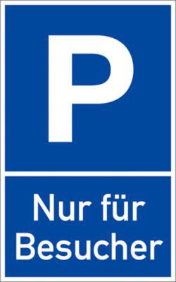 moedel Parkplatzschild „Nur für Besucher“, für die Wand- und Pfostenmontage, L 400 x B 250 mm, Aluminium, weiß-schwarz-blau