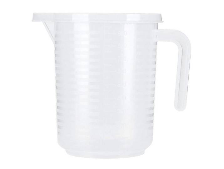 Messbecher 1000 ml mit Deckel transparent, Transparent, Kunststoff, Backen & Backzubehör, Messbecher