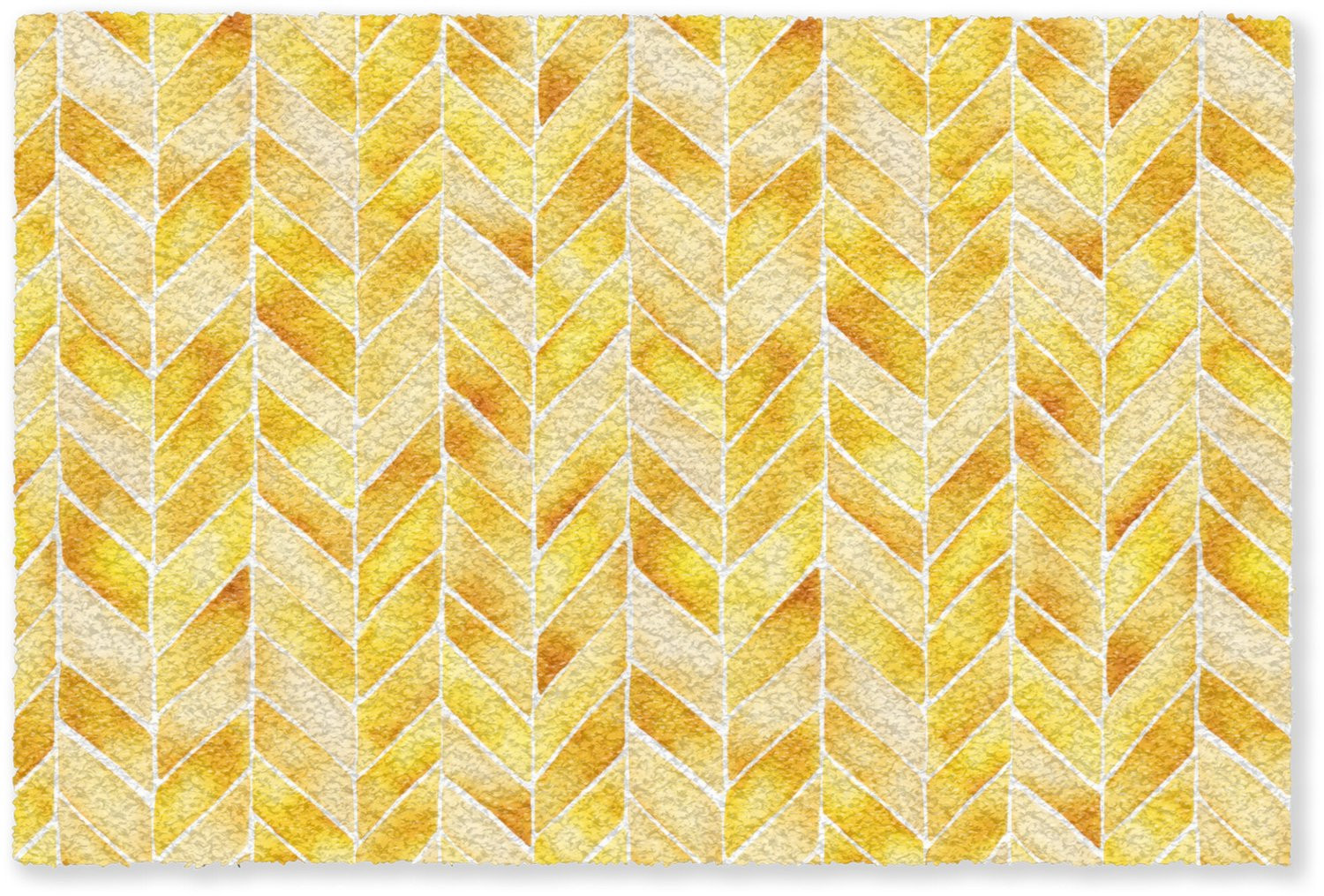 MuchoWow Deurmat Visgraat Aquarel Goudgeel B: 120 cm, D: 80 cm