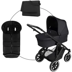 ABC Design Kombikinderwagen Salsa 5 Air inkl. Wickeltasche und Fußsack, schwarz
