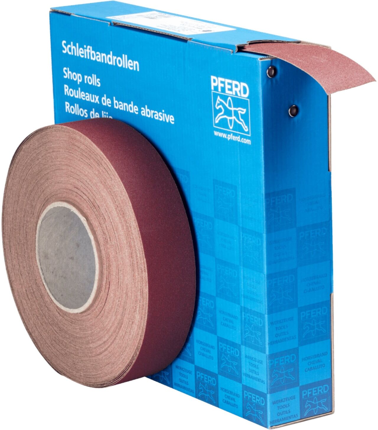 PFERD TOOLS Korund Schleifbandrolle Gewebe SBR Breite 40mmxLänge 50m A150 für universelle Anwendung (45016115)