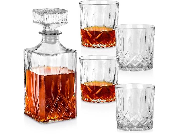 Vilde - Whiskey Set - Karaf en Glazen - 900ml en 300ml - Glas