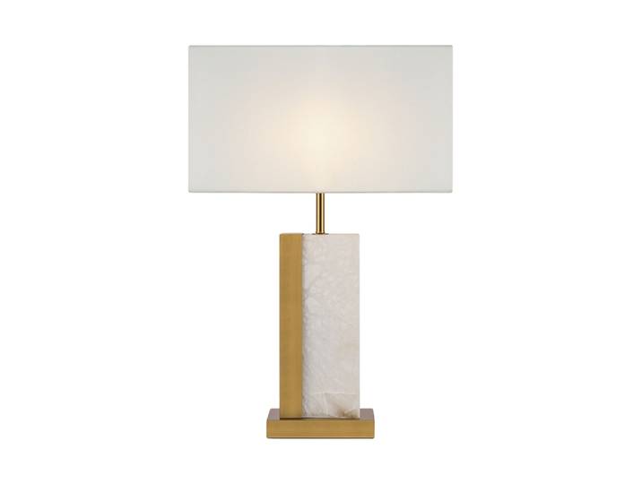 Square Design Tischlampe Bianco Messing Maytoni