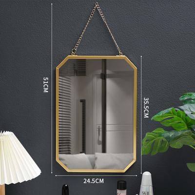 Fusion Finds Nordic Wall Mounted Vanity Mirror Square Metal Frame Bathroom Makeup Mirror large