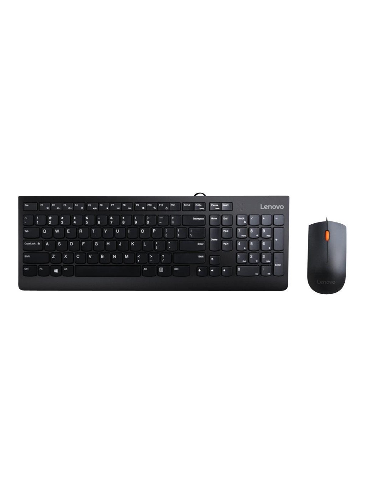 Lenovo 300 USB Combo - keyboard and mouse set - US Input Device - Tastatur & Maus Set - Englisch (US) - Schwarz
