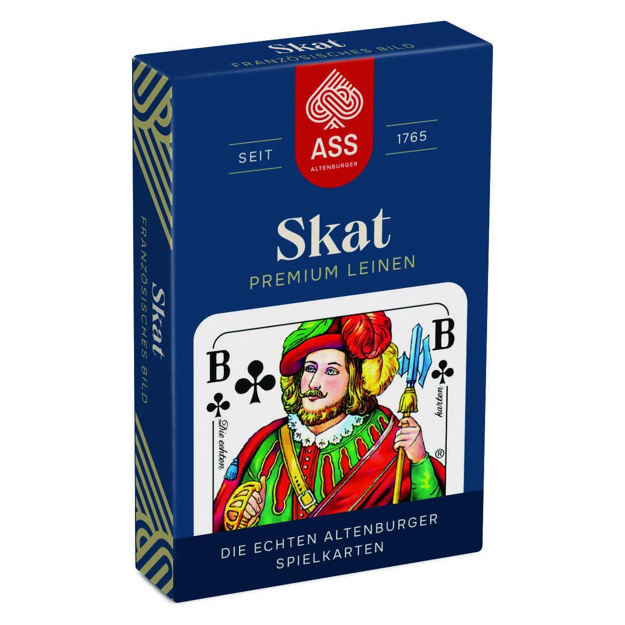ASS Altenburg FSC Skat Premium Leinen, französisches Bild in Faltschachtel (Deutsch, 2 - 4 Spieler) (10050463-0001)