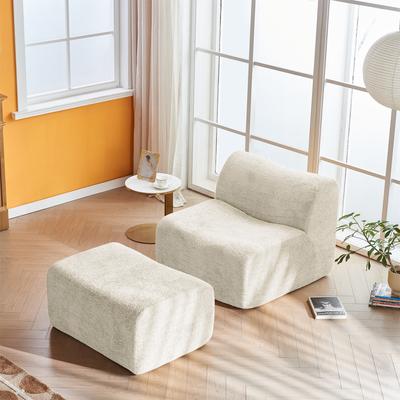 Kodotan sofa Comfortable and Space-Saving Single Foam Compression Sofa Chair with Footrest + Pillow