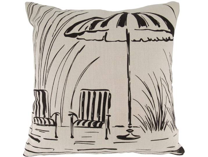 Zusss Kussen Sunshine Tekening 45X45cm 100% Katoen White / Black