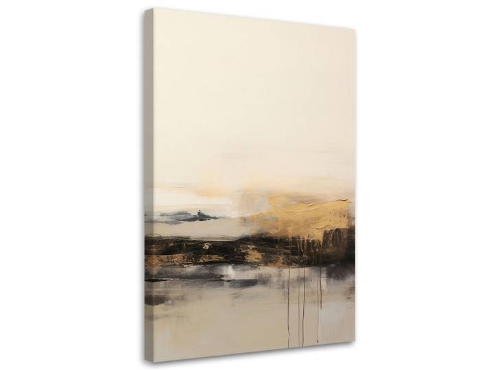 Feeby Leinwandbild Modernes abstraktes Beige 80x120cm, Abstrakt, Rechteckig, 80x120 cm, Bilder & Rahmen, Bilder, Leinwandbilder