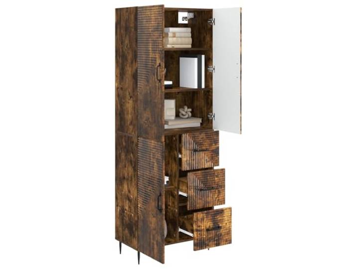 KTHLBRH 2-teiliges Schrank-Set Eiche Rauchgrau 66 x 34,5 x 89,5 cm Technisches Holz, Wandmontage, Verwendung im Innenbereich, 60 kg pro Schrank