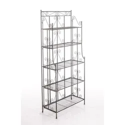 Décoshop26 - Freistehendes Regal mit 5 Ablagen für Balkon Terrasse oder Wohnzimmer klappbar Metall Bronze 10_0003969