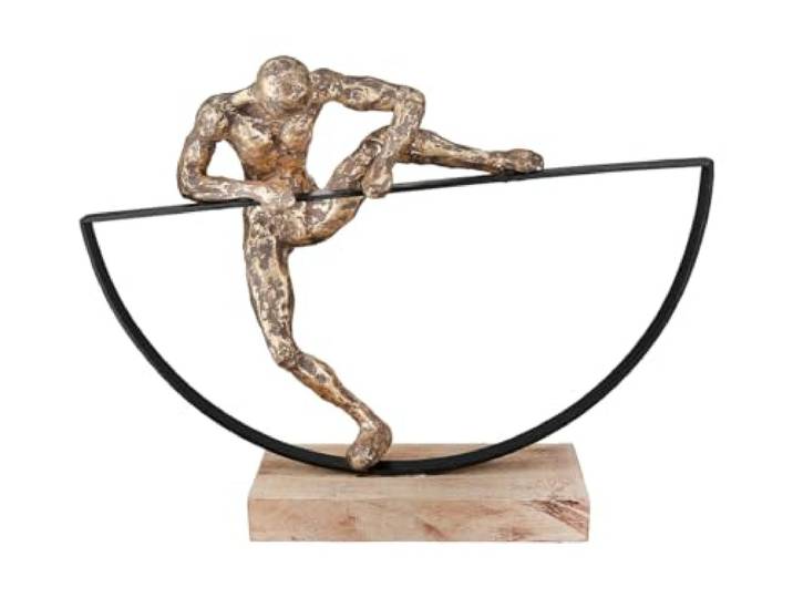 Casablanca grote decoratieve figuur sculptuur man XL - decoratiefiguur van aluminium hout kleur: brons - decoratie geschenk motivatie verjaardag hoogte 32 cm