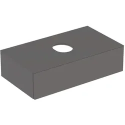 Geberit VariForm Unterschrank für Aufsatzwaschtisch, eine Schublade, Ablagefläche, Geruchsverschluss, Breite 90 cm, 501.166.00.1, Farbe: Oberfläche: lava, lackiert matt, Deckplatte: lava matt
