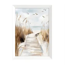 Druckgrafik Coastal Path Multicolor/Weiß ca. 75x56cm