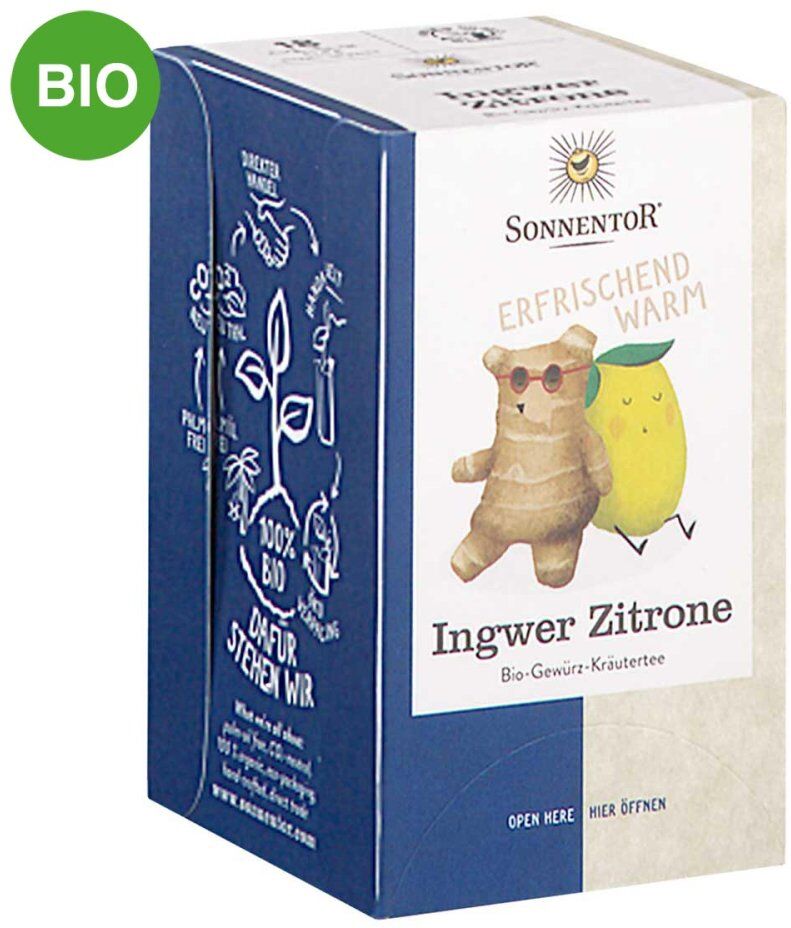SONNENTOR Ingwer Zitrone Bio Gewürz Kräutertee 18stk
