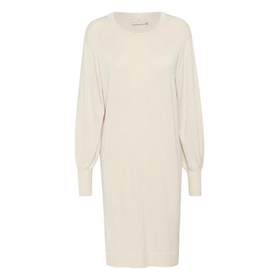 Midikleid KAFFE "Kleid KAregina", Damen, Gr. S, N-Gr, beige (sanddollar, metalic yarn), Obermaterial: 70% Viskose CV. 20% Nylon NY. 10% Polyester PES., Kleider Midikleid