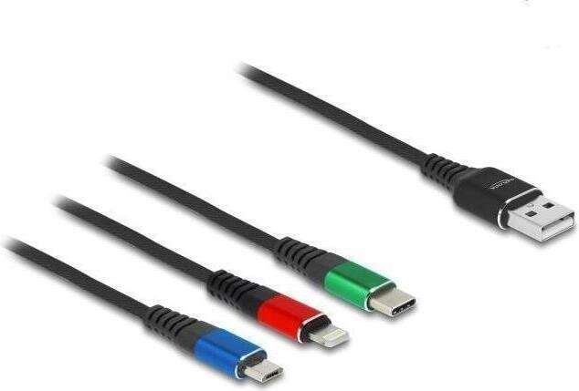 Delock 90156 USB 3-in-1 laadkabel voor Lightning, Micro-USB en USB-C, 2 m