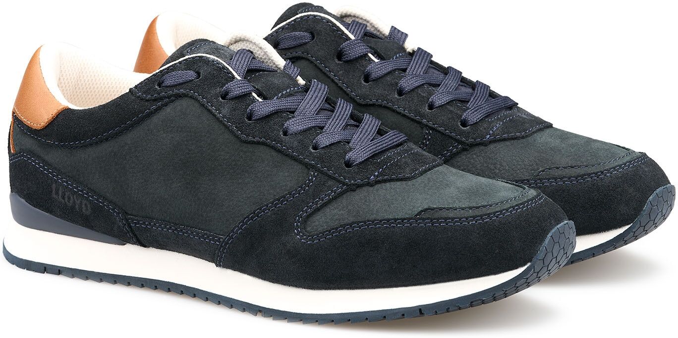 Sneaker LLOYD "SWIFT", Herren, Gr. 10, schwarz (dunkelblau), Leder, unifarben, Schuhe Sneaker, mit herausnehmbarem Fußbett