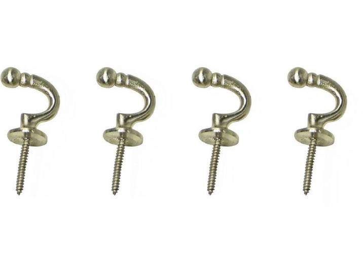 Raffhaken INDEKO Tours, rund , silber (nickelfarben, matt), Ø:3cm, Metall, Raffhalter, Raffhaken