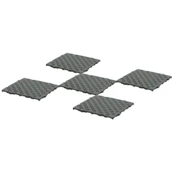 5 Stück Kunststoff Bodenrost Bodenplatte für Sauna/Garten/Poolbereich 500 x 500 x 25 mm Grau