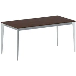 Bürotisch PRIMO ACTION 160x80 cm, graues Metallgestell, Nussbaum