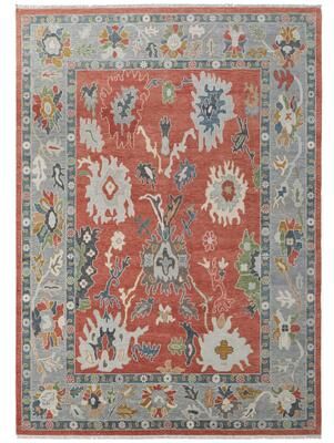 Grand Bazaar Larson Hand Knotted Floral & Botanical Transitional Area Rug