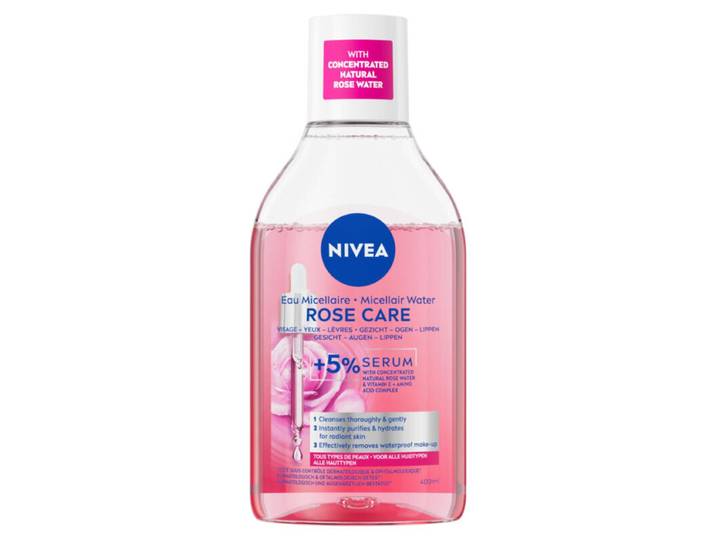 NIVEA Eau Micellaire Démaquillante Visage Infusée au Sérum Eau de Rose 400 ml