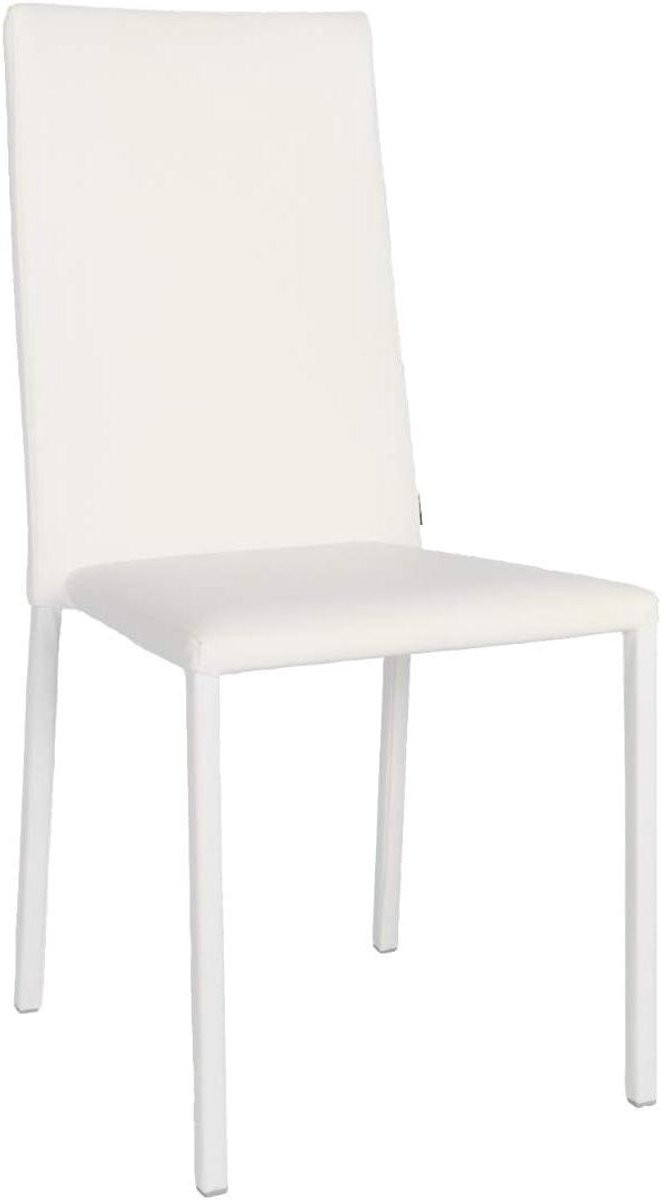 Moderne stapelbare keukenstoel met kunstlederen bekleding - Wit - Hoogte: 96 cm