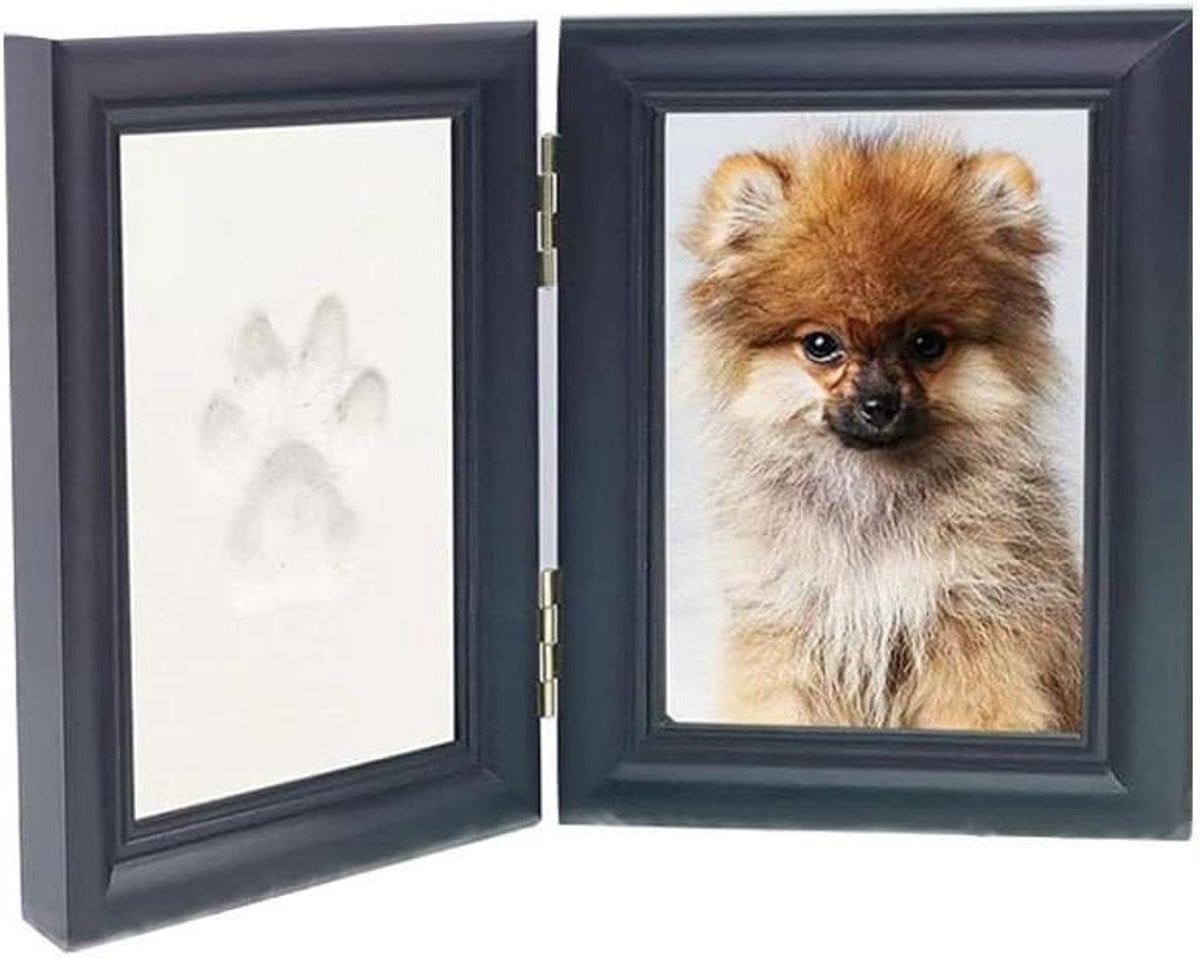 Fotolijst Huisdier Pootafdruk Frame met Luchtdrogende Klei - Zwart - 33 x 175 cm