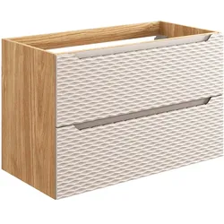 WASCHTISCHUNTERSCHRANK 90cm Elora Beige und Holz