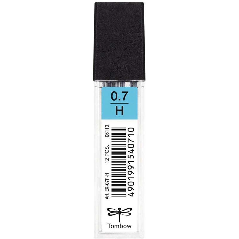 Tombow Feinminen-Bleistiftminen schwarz H 0,7 mm, 12 St.